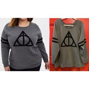 Torrid 3 (3X 22/24) Harry Potter Deathly Hallow Cozy‎ Fleece Pullover Sweatshirt